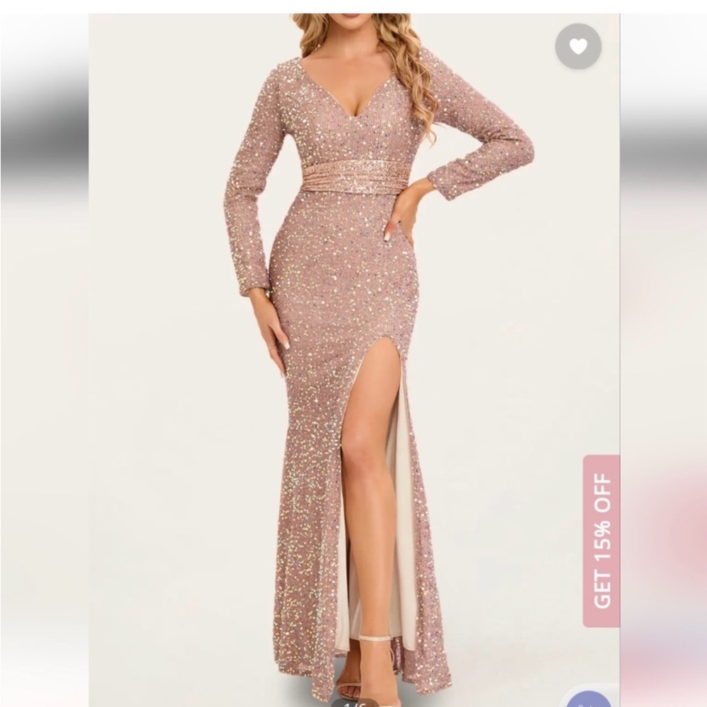 Azazie champagne shimmer dress